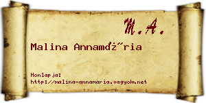 Malina Annamária névjegykártya